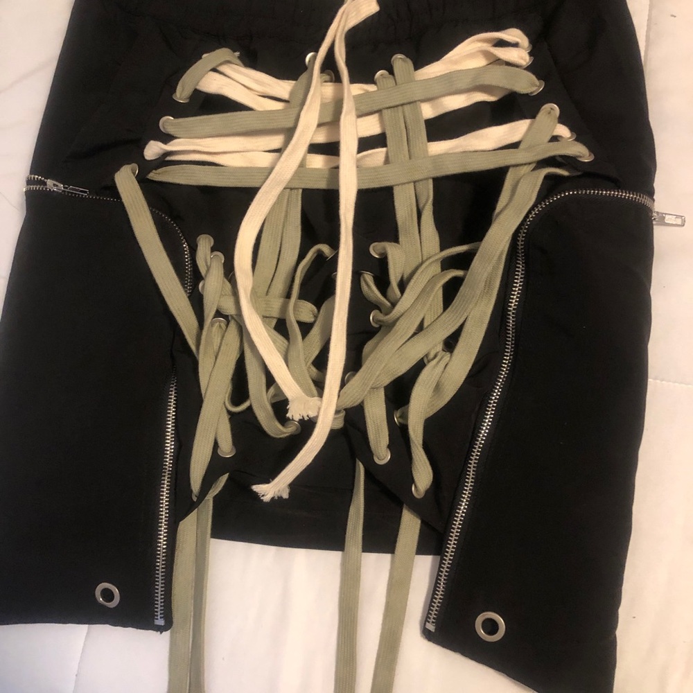 Black string skirt